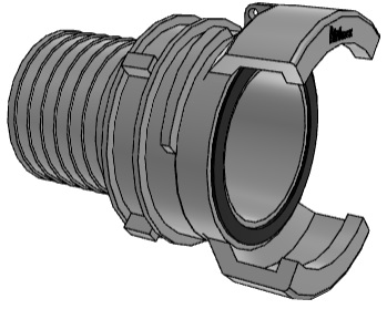 Demi raccord symétrique avec verrou cannelé Ø 51 mm Alu 2" DN50