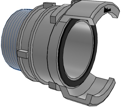 Demi raccord symétrique avec verrou Alu M 1"1/2 DN40