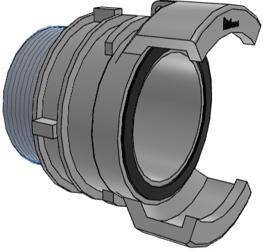 Demi raccord symétrique avec verrou Alu M 2" DN50