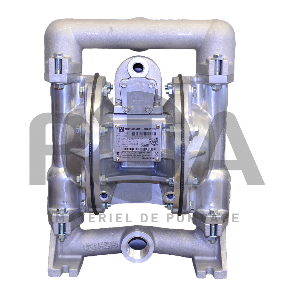Versamatic | Pompe pneumatique à membranes type E1 | Ref E1AA2R229C-B-ATEX | P.H.A