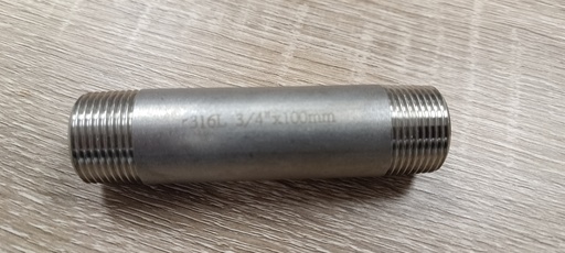 [2535I-26100] Mamelon tube standard en acier inox 316L 1" x 100 M/M