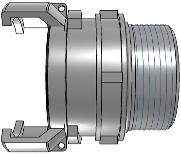 [GU-M-150-SS] Demi raccord symétrique avec verrou inox M 1"1/2 DN40